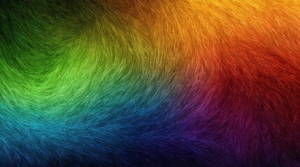Poster - Colorful fur texture with gradient from green to red shades. Great for designs needing vibrant, rainbow-like, and soft backdrop.