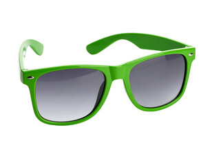Wall Mural -  Sleek Green Rectangular Sunglasses with Dark Tinted Lenses, Isolated on White Background PNG   