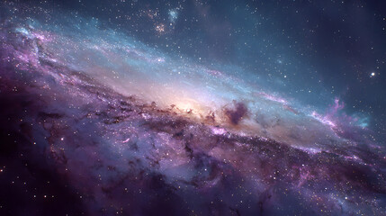 Wall Mural - Colorful galaxy with stars and a nebula