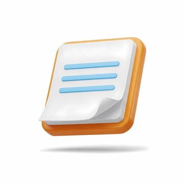 Notepad 3D Rendering Isolated on White Background, Writing Concept