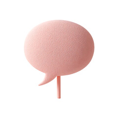 Poster - Speech bubble plasticine in a pink with a textured isolated on white background or transparent background png cut out 98779282 2