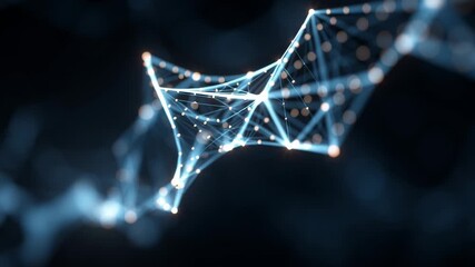 Leinwandbilder - Seamless glowing animation of abstract network connections with dynamic light effects