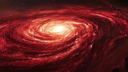 Wall Mural - red spiral galaxy showcasing a slow rotation in the vast universe, red spiral galaxy in the universe