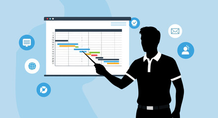 Poster - Project Management Overview Presentation, Demonstrating Goals, Tasks, and Strategic Initiatives