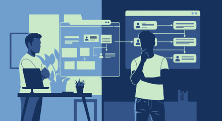 Poster - Businessmen Planning New Company Strategies And Organizational Structure