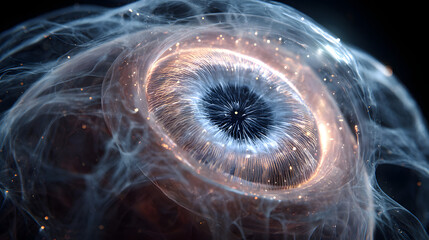 Poster - Cosmic Eye of wonder: A mesmerizing display of cosmic wonders unfolds, unveiling an intricate eye-shaped nebula, swirling with celestial elements and vibrant hues.