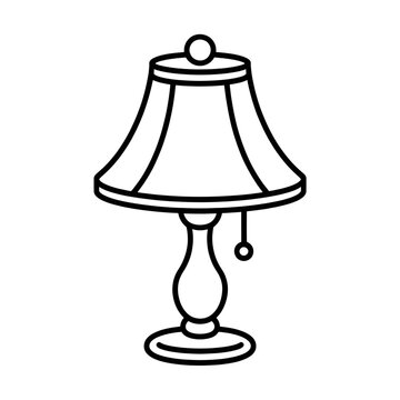 Table lamp illustration vector line drawing