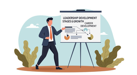 Poster - Professional Presenting Leadership Development Stages And Career Growth