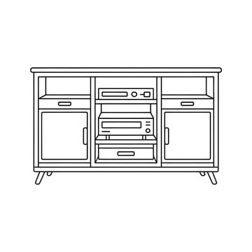 Media Cabinet illustration vector coloring page