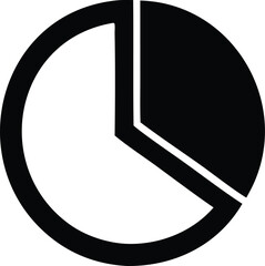 Poster - A simple black and white graphic representation of a pie chart divided into two unequal segments showing a portion and the remaining part