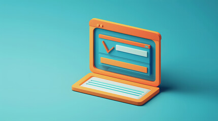Wall Mural - 3d isometric icon of a browser window