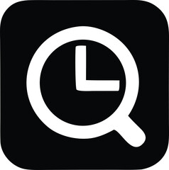Poster - Icon representing a magnifying glass combined with a clock face symbolizing time search or historical data analysis