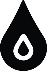 Poster - A bold black teardrop shape with a smaller white teardrop shape nested inside creating a minimalist and modern graphic