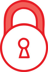 Poster - Simple red padlock icon with a keyhole symbol on a white background representing security and protection