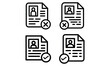 © Zee - Vector icons of approved and rejected resumes with user photo and check or cross symbol