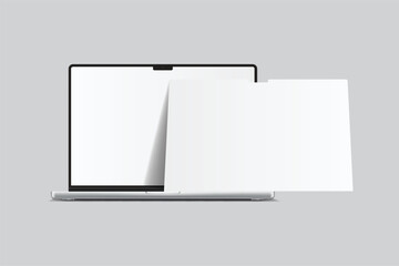 Wall Mural - 3d vector laptop screen with page website mockup. showcase websites, apps, or browser interfaces fra