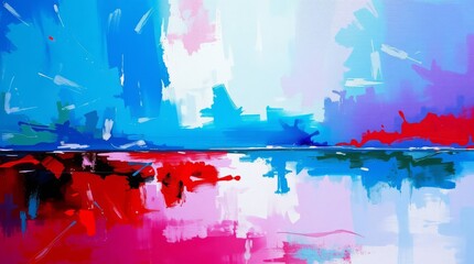 Aufkleber - Abstract Watercolor Landscape: A captivating abstract watercolor painting depicting a vivid landscape with a symphony of colors, evoking a sense of tranquility and artistic expression.