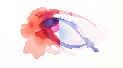 Poster - Abstract Watercolor Swirl: A mesmerizing blend of red, pink, and blue watercolor paints creates a dynamic, abstract swirl, showcasing the fluidity and artistry of the medium.