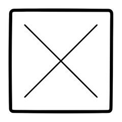 Fototapete - A simple geometric minimalist design features a square border accented with thin cross diagonal lines in black, providing a clean and modern aesthetic, silhouette