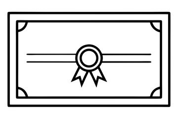 Poster - Elegant clean black minimalist certificate border features a thin triple line design, offering a sophisticated and professional look for diplomas and awards, silhouette