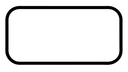 Fototapete - A simple graphic element presents a minimalist rounded rectangle border, featuring a sleek and thin black outline, perfect for modern design projects and clean interfaces, silhouette