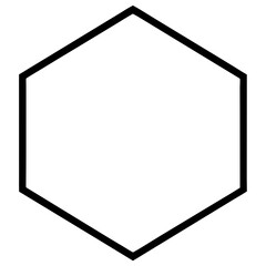 Fototapete - A sleek geometric design presents a thin hexagon outline crafted with clean black lines, ideal for modern backgrounds, minimalist art, or technical diagrams, silhouette