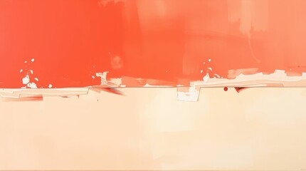 Aufkleber - Abstract Expressionism: A captivating abstract composition dominated by a dynamic blend of orange and beige hues, with painterly brushstrokes, evoking a sense of energy and depth.