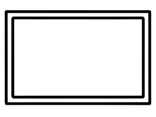 Poster - A modern double line rectangular frame featuring thin, elegant black borders set against a clean white background creates a sophisticated design element for various applications, silhouette