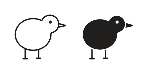 Poster - Kiwi bird icon line style graphic design .editable vectors.