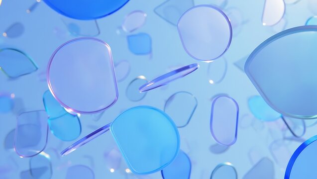 Abstract Blue Bubbles: An ethereal image featuring floating, transparent bubbles, rendered in shades of cool blue, create a sense of weightlessness and visual intrigue.