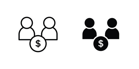 Fototapete - Joint account icon line style graphic design .editable vectors..