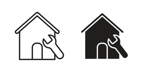 Fototapete - Home repair icon line style graphic design .editable vectors.