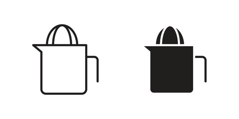 Fototapete - Hand Juicer icon line style graphic design .editable vectors.