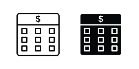 Fototapete - Fiscal year icon line style graphic design .editable vectors.