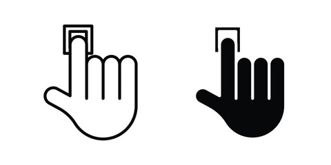 Fototapete - Finger control icon line style graphic design .editable vectors.