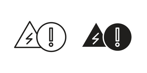 Fototapete - Electric Problem icon line style graphic design .editable vectors.
