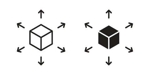 Fototapete - Distribution box icon line style graphic design .editable vectors.
