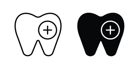 Fototapete - Dental insurance icon line style graphic design .editable vectors.