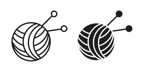 Fototapete - Crochet icon line style graphic design .editable vectors.