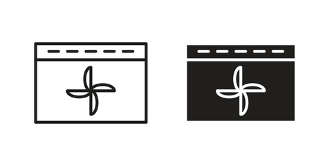 Fototapete - Convection turbofan stove icon line style graphic design .editable vectors.