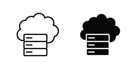Fototapete - Cloud server icon line style graphic design .editable vectors.
