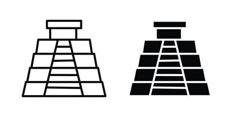 Fototapete - Chichen Itza icon line style graphic design .editable vectors.
