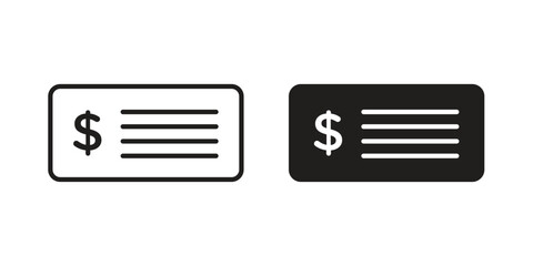 Fototapete - Cheque icon line style graphic design .editable vectors.