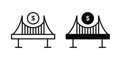 Fototapete - Bridging loan icon line style graphic design .editable vectors.