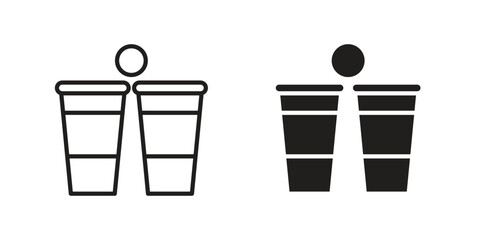 Fototapete - Beer pong icon line style graphic design .editable vectors.