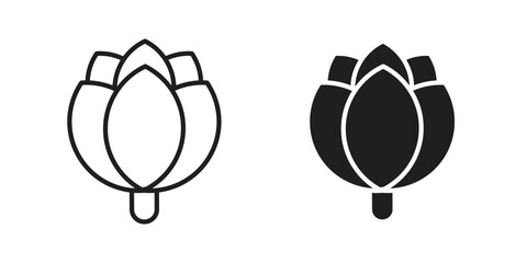 Fototapete - Artichoke icon line style graphic design .editable vectors.