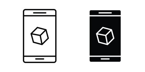 Fototapete - Ar apps icon line style graphic design .editable vectors.