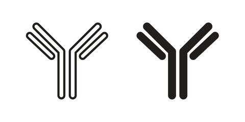 Fototapete - Antibody icon line style graphic design .editable vectors.