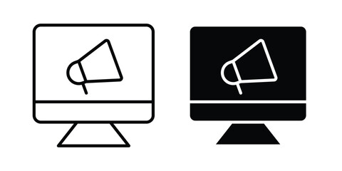Fototapete - Advertising icon line style graphic design .editable vectors.