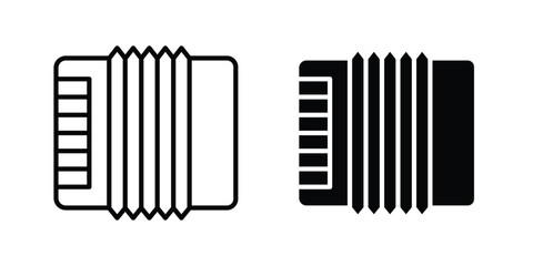 Fototapete - Accordion icon line style graphic design .editable vectors.